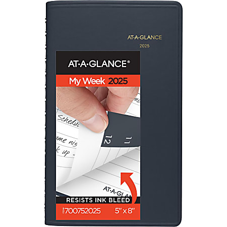 2025 AT-A-GLANCE® Weekly Appointment Book Planner, 5" x 8", Navy, January To December, 7007520