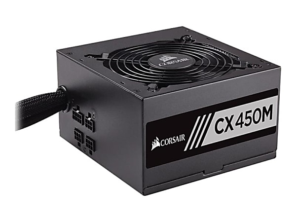CORSAIR CX-M Series CX450M - 2015 Edition - power supply (internal) - ATX12V 2.4/ EPS12V 2.92 - 80 PLUS Bronze - AC 100-240 V - 450 Watt - active PFC - North America - matte black