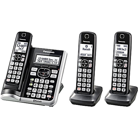 Basics DECT Home Telephone with Answering Machine, Twin Set, Black
