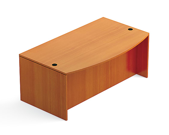 Offices To Go™ Superior Laminate Series Desk, Bow Front Desk Shell, 29 1/2"H x 71"W x 36/42"D, American Cherry
