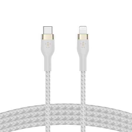 Belkin&reg; USB-C To Lightning Braided Cable, 2M/ 6.6 FT, White