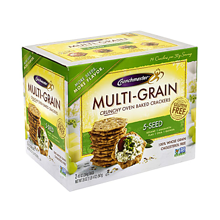 Crunchmaster 5-Seed Multigrain Crunchy Oven-Baked Crackers, 20 Oz Box