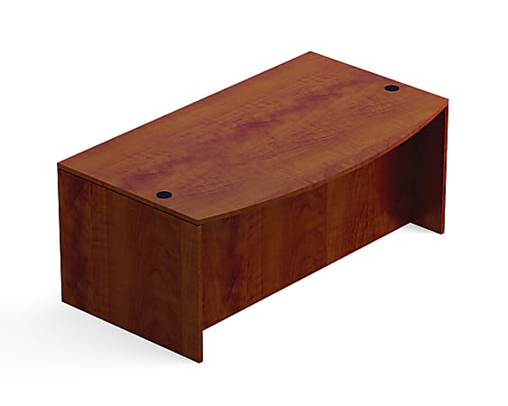 Offices To Go™ Superior Laminate Series Desk, Bow Front Desk Shell, 29 1/2"H x 71"W x 36/42"D, American Dark Cherry