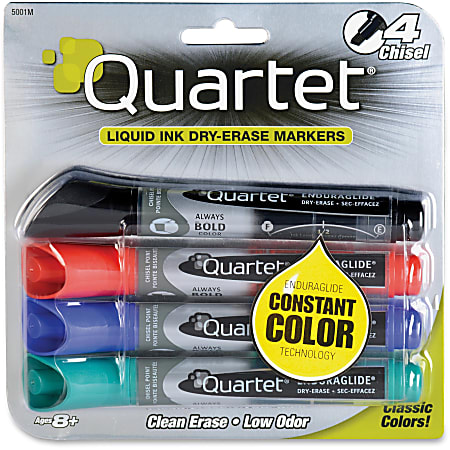 Quartet Dry Erase Markers, Chisel Point, Low Odor, Assorted Colors, 8-Pack  (79908A)