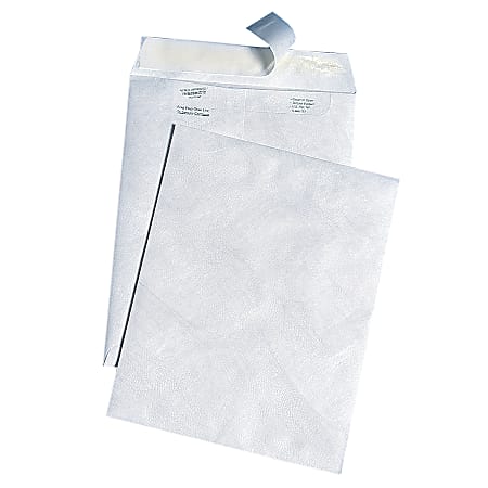 Quality Park® Tyvek® Envelopes, 10" x 13", Self-Adhesive, White, Box Of 100