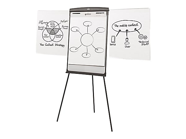 Quartet® Contemporary Tripod StyleDry-Erase Whiteboard Easel, 27" x 35", Metal Frame With Black Finish
