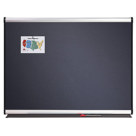 Quartet® Connectables® Gray Diamond Mesh Fabric Bulletin Board, Aluminum Frame, 48" x 48"