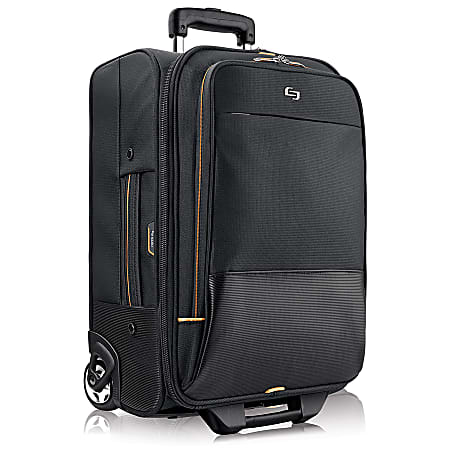 Solo New York Urban Rolling Overnighter Case For 15.6" Laptops, Black/Orange