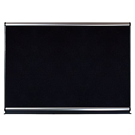 Quartet® Connectables® Black Embossed Foam Bulletin Board, 48" x 48", Aluminum Frame