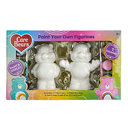 Innovative Designs Licensed 2 Pack Paint Your Own Figurines, Care Bears, Quantity 1