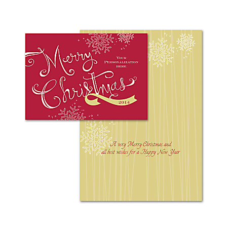 Personalized Designer Greeting Cards With Envelopes, Two-Sided, Folded, 7 1/4" x 5 1/8", Banner Greeting, Box Of 25