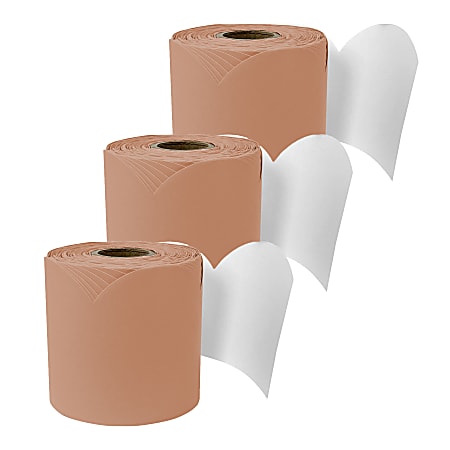 Carson Dellosa Education Rolled Scalloped Bulletin Board Border, Cinnamon Spice, 65 Feet, Pack Of 3