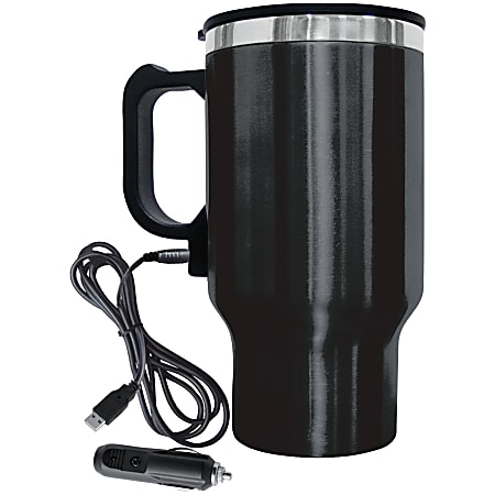 Brentwood Stainless Steel 12 Volt Heated Travel Mug 16 Oz Black ODP Business Solutions