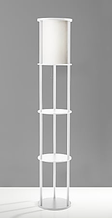 Adesso Stewart Round 2 Shelf Floor Lamp 62 12 H White ShadeWhite