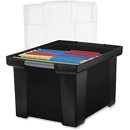 Storex Portable Storage Box, Black