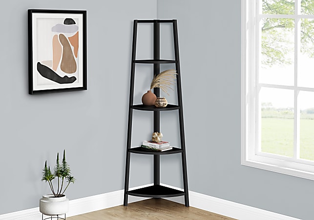 Monarch Specialties Alani 59"H 4-Shelf Bookshelf, Black