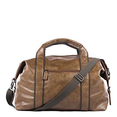 Toile Iconographe Duffle Bag With Leather Detailing for Man in Fondantblack