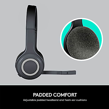 Logitech H600 Wireless Headset with Noise Cancelling Mic Black
