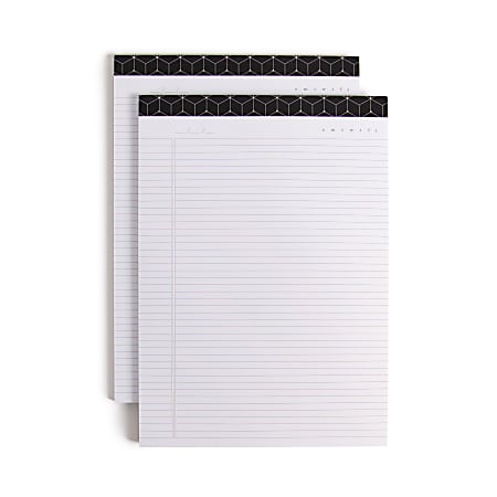 U Brands® Fashion Letter-Size Padfolio Refill Pads, 8-1/2" x 11", College Ruled, 60 Sheets, Pack Of 2 Pads