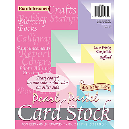 Pacon® Card Stock, Assorted Colors, Letter (8.5" x 11"), 65 Lb, Pack Of 50