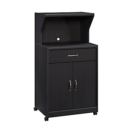 Sauder® 25”W Storage, Microwave And Kitchen Cart, Raven Oak