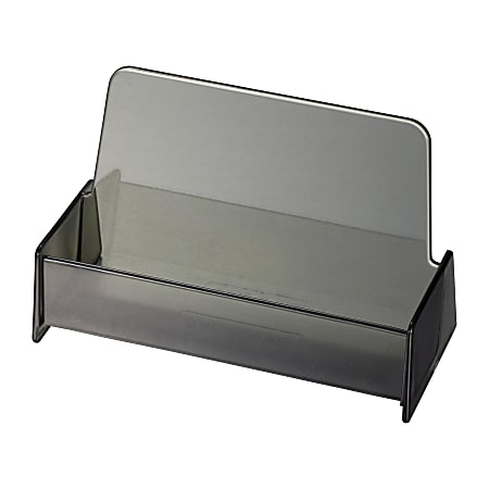 OIC® Broad Base Business Card Holder, Smoke