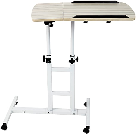 Mind Reader 33"W Variable Height Rolling Standing Desk, White