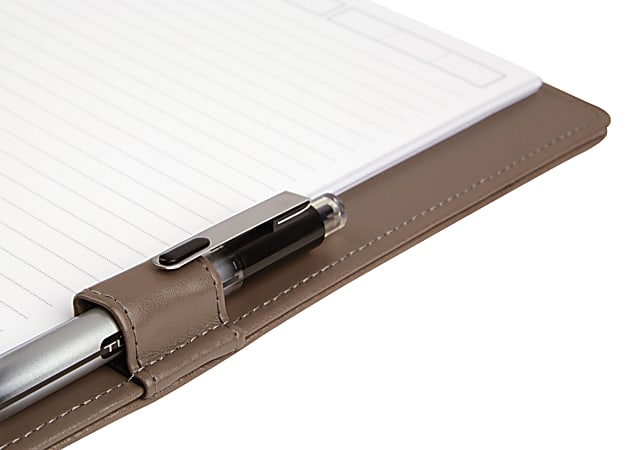 TUL® Discbound Notebook With Die-Cut Leather Cover, Letter Size, Narrow Ruled, 60 Sheets, Pink/Rose Gold