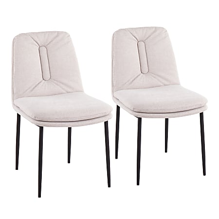LumiSource Smith Contemporary Dining Chairs, Black/Cream, Set Of
