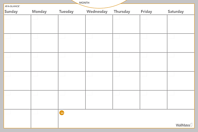 AT-A-GLANCE® WallMates Monthly Dry-Erase Calendar, 24" x 36"