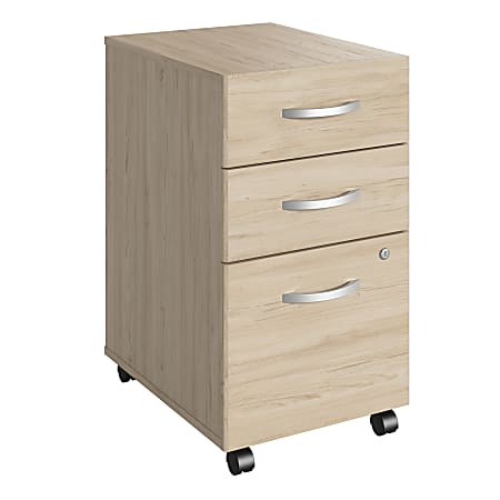 Bush Business Furniture Studio C 3-Drawer Mobile File Cabinet, Natural Elm, Standard Delivery