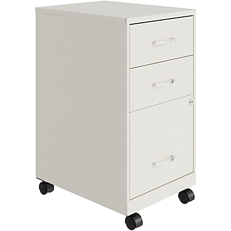 LYS NuSparc 18" D Mobile Pedestal 3 Drawer Organizer Cabinet, White