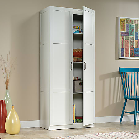 Sauder pantry sales cabinet white