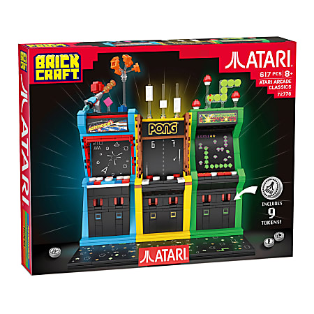 Brickcraft Atari Arcade Classics, Asteroids, Pong and Centipede Brick Building Set, Total Qty 1