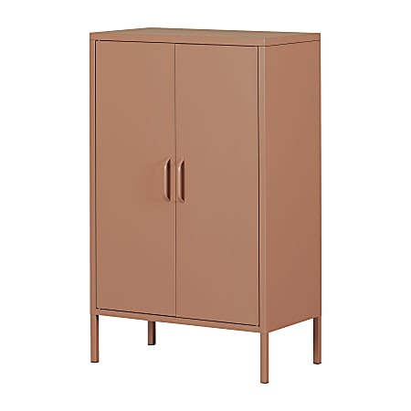 South Shore Eddison 25-1/2”W 2-Door Storage Cabinet, Burnt Orange