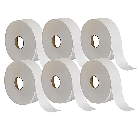 Genuine Joe Jumbo Jr 2-Ply Toilet Paper, 100% Recycled, 2000' Per Roll, Pack Of 6 Rolls