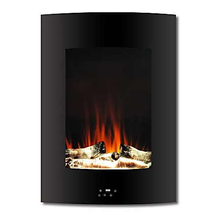 Cambridge® Vertical Electric Fireplace With Multicolor Flame And Driftwood Log Display, Black