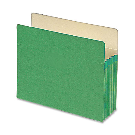 Smead® Color Top-Tab File Pockets, Letter Size, 5 1/4" Expansion, Green