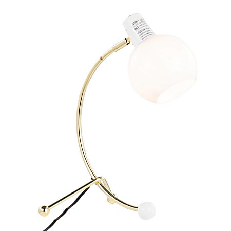 Lumisource Eileen Contemporary Task Lamp, 17-1/2"H, White/Gold