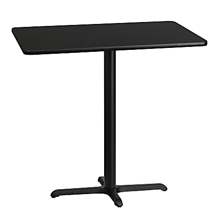 Flash Furniture Laminate Rectangular Table Top With Bar-Height Table Base, 43-1/8"H x 30"W x 42"D, Black