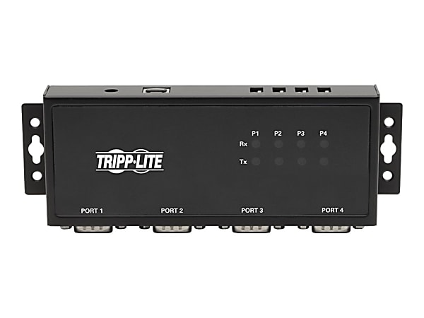 Tripp Lite RS-422/RS-485 USB to Serial FTDI Adapter with COM Retention (USB-B to DB9 F/M), 4 Ports - Serial adapter - USB 2.0 - RS-422/485 x 4 - black