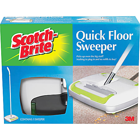 Quick Floor Sweeper, Rubber Bristles, 42" Aluminum Handle,