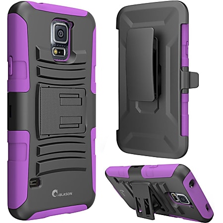 i-Blason Prime Carrying Case (Holster) Smartphone - Purple - Shock Absorbing, Impact Resistant, Drop Resistant, Abrasion Resistant - Polycarbonate, Silicone - i-Blason Logo - Holster, Belt Clip