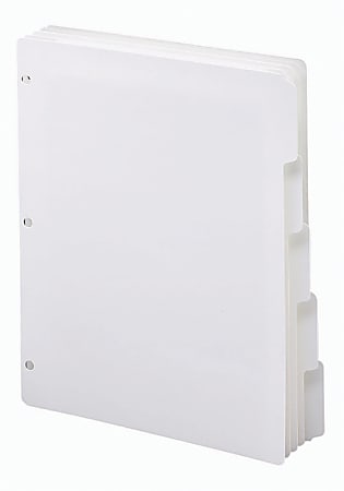 Smead® 3-Ring Binder Index Dividers, 5-Tab, 11" x 8 1/2", White, Pack Of 20 Sets