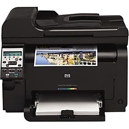 HP LaserJet Pro 100 M175NW Laser Multifunction Printer - Color - Copier/Printer/Scanner - 17 ppm Mono/4 ppm Color Print - 600 x 600 dpi Print - Manual Duplex Print - 1200 dpi Optical Scan - 150 sheets Input - Fast Ethernet - Wireless LAN