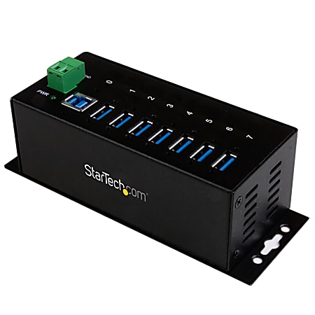 StarTech.com 7 Port Industrial USB 3.0 Hub with ESD - Add seven USB 3.0 ports with this DIN rail or surface-mountable metal hub - 15kV ESD Protection - DIN Rail and Wall-mountable USB Hub with Rugged Housing - Seven Port SuperSpeed USB 3 Hub