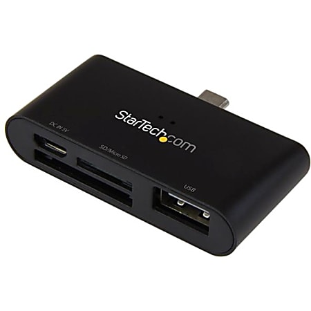 StarTech.com On-the-Go USB card reader for mobile devices - supports SD & Micro SD cards - SD, microSD, miniSD, MultiMediaCard (MMC) - USB 2.0External - 1 Pack