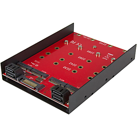 StarTech.com 4x M.2 SATA Mounting Adapter for 3.5in Drive Bay - 4-Drive M.2 SSD to SATA Adapter