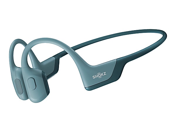 AfterShokz OpenRun Pro Headphones with mic open ear behind the neck mount Bluetooth wireless blue ODP Business Solutions