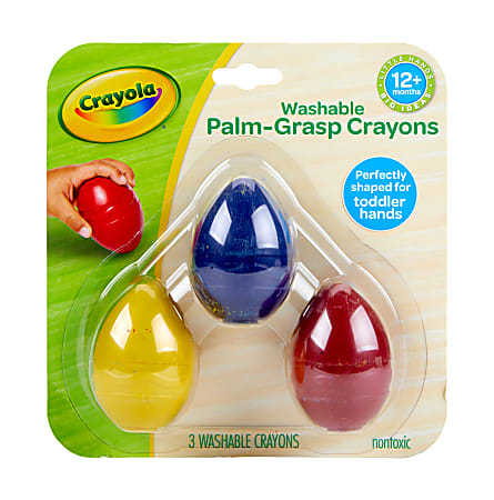 Crayola® Washable Palm Grasp Crayons, Assorted Colors, Pack Of 3 Crayons